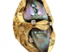 A Massive Gold and Abalone Pearl Ring, c1970-1